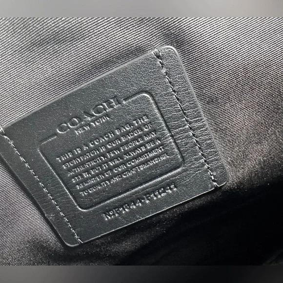 Coach Leather Charles Foldover Tote Bag Black Large